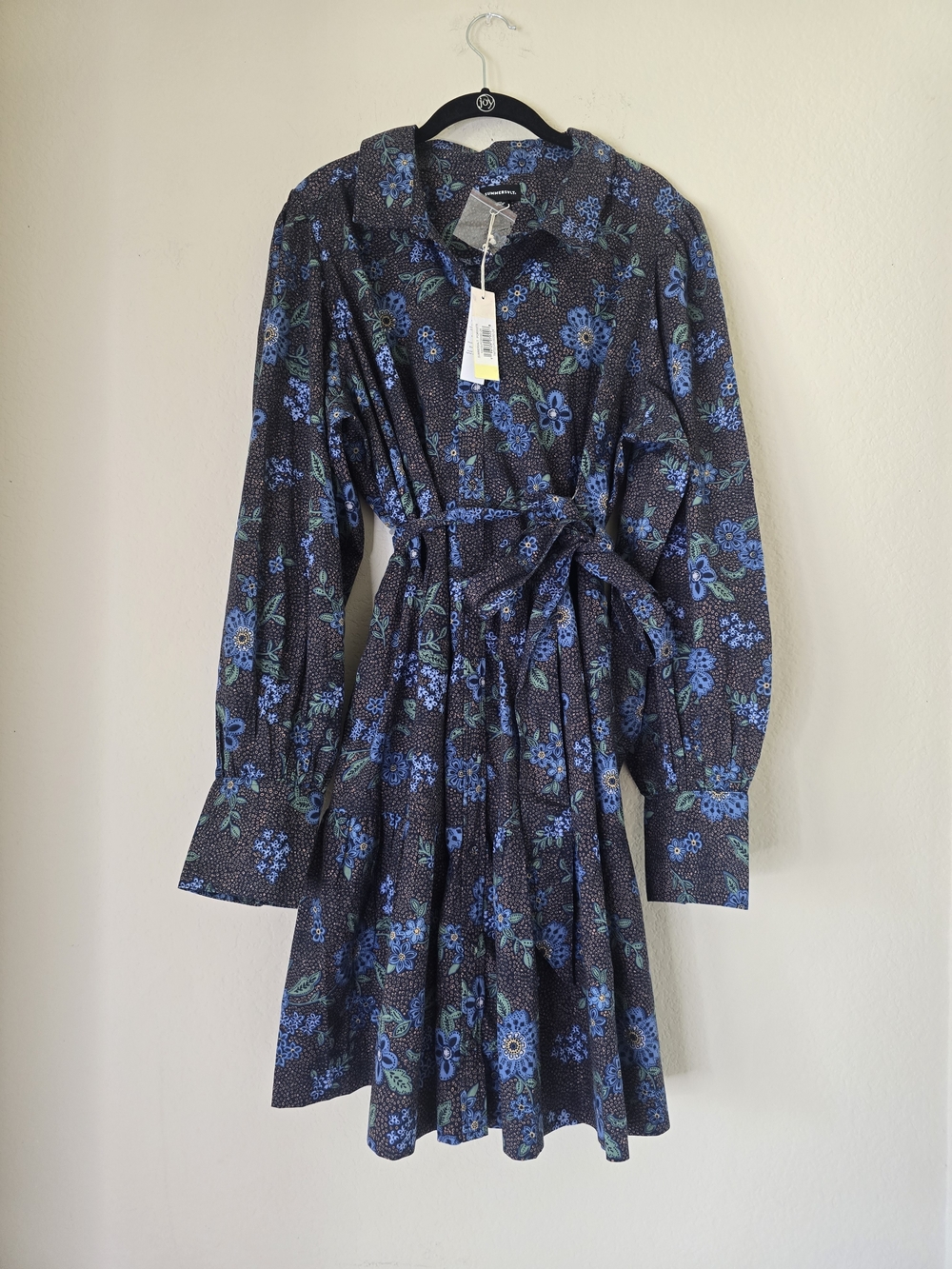Summersalt Women's Sz 2XL The Countryside Poplin Tiered Shirtdress Rustic Floral